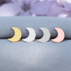  SZTRG-500 Silver moon earrings  - silver 925 ROSE GOLD