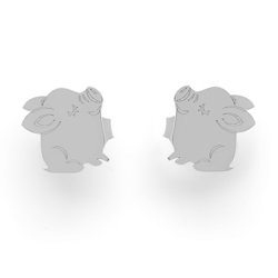  Silver stud pig earrings 925 silver