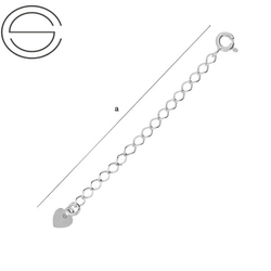 P-CL-237 Extension chain with heart 5cm.