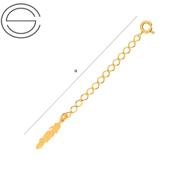 P-CL-387Z EXTENSION Chain Silver 925 GOLD-PLATED