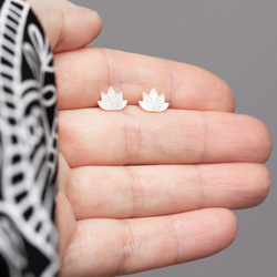 SILVER EARRINGS full LOTUS FLOWER - SILVER 925