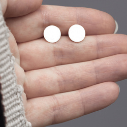 SZT-201 Silver stud earrings CIRCLES 8mm - SILVER 925