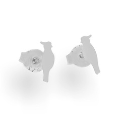 SZT-462 parrot stud earrings - silver 925