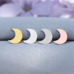 SZTP-500 Silver moon earrings  - silver 925 RHODIUM