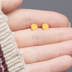SZTZ-262 Silver stud earrings CIRCLES 6mm - SILVER 925 GOLD PLATED