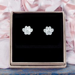 SZTp-314 Silver paw earrings - SILVER 925 rhodium