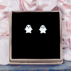 SZTrg-435 Silver full penguin earrings - 925 rose gold