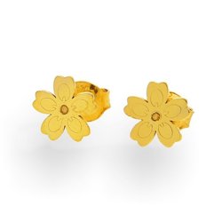 SZTz-382 silver flower stud- silver 925 gold plated