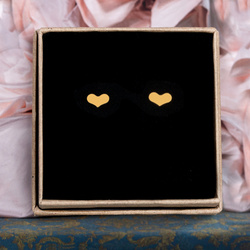 Silver earrings HEART - SILVER 925 GOLD PLATED