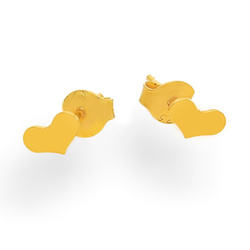 Silver earrings HEART - SILVER 925 GOLD PLATED