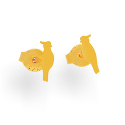 Silver parrot stud earring silver 925 gold plated