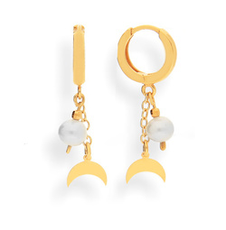 Kolczyki LUNULA i PERŁA naturalna SREBRO - NEW!