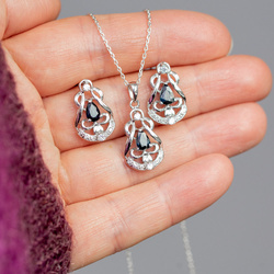 Srebrny komplet naturalny SZAFIR - SREBRO pr. 925