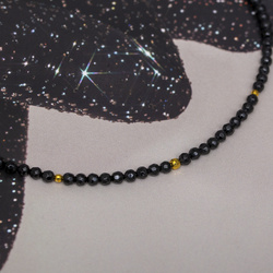 Naszyjnik naturalny TURMALIN - srebro 925 złocone