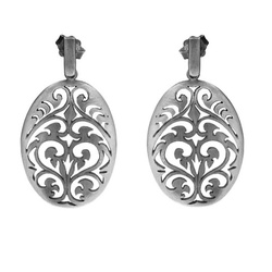 Srebrne kolczyki - owal