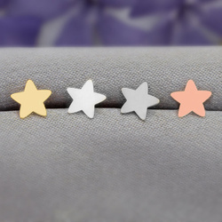 SZTZ Srebrne kolczyki GWIAZDKI POZŁACANE. 925 8mm