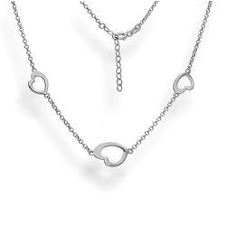 Srebrny naszyjnik celebrytka SERCA SERCE - pr. 925