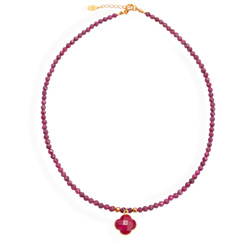 Naszyjnik naturelny RUBIN AMULET -  srebro p 925