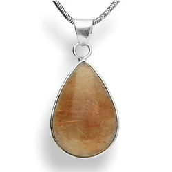 Srebrna duża zawieszka KWARC Z RUTYLEM - pr. 925