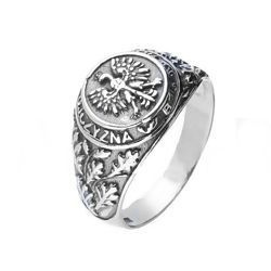 Sygnet - Bóg,  Honor, Ojczyzna pr. 925 Oksydowane