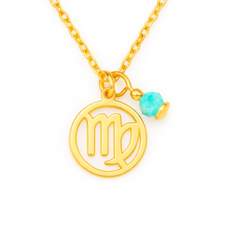 Naszyjnik ZNAK ZODIAKU PANNA AMAZONIT SREBRO p 925