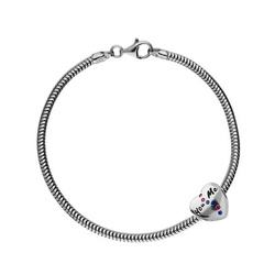 Srebrny beads - koralik modułowy - SERCE pr. 925