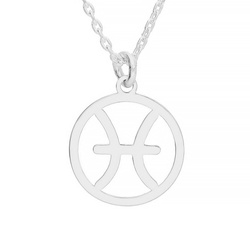 Srebrny naszyjnik ZNAK ZODIAKU RYBY - SREBRO p 925