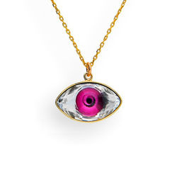 Srebrny naszyjnik OKO SWAROVSKI - SREBRO ZŁOCONE