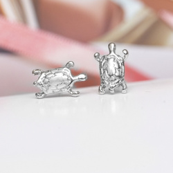 Kolczyki sztyfty ŻÓŁW - Srebro pr 925