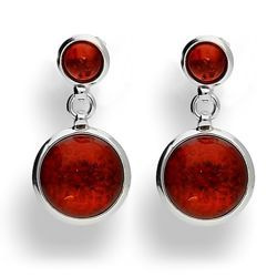 Srebrne kolczyki sztyfty BURSZTYN - SREBRO pr. 925