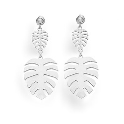 Srebrne kolczyki LIŚĆ - MONSTERA - SREBRO pr. 925