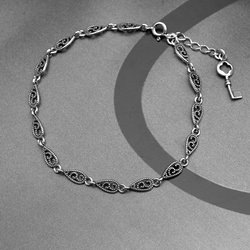 Srebrna bransoletka ażurowa RÓŻA - SREBRO 925