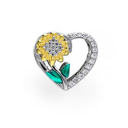 Beads - koralik modułowy SERCE KWIATEK SREBRO 925