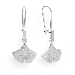 Srebrne kolczyki LIŚĆ , MIŁORZĄB -- SREBRO 925