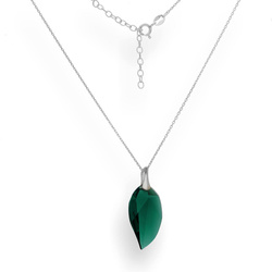 Srebrny naszyjnik LIŚĆ SWAROVSKI - SREBRO p. 925