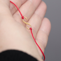 Bransoletka sznurkowa NIESKOŃCZONOŚĆ - ZŁOTO p 333