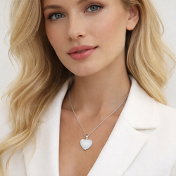 Srebrny naszyjnik SERCE CYRKONIE -SREBRO 925 CUDO!