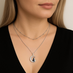 Solidny łańcuszek naszyjnik z kulkami SREBRO p 925