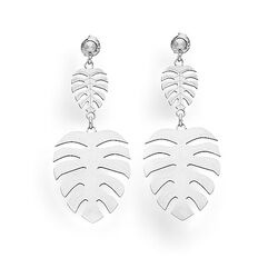 Srebrne kolczyki LIŚĆ - MONSTERA - SREBRO pr. 925
