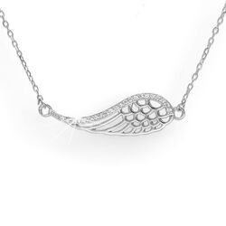 Srebrny naszyjnik SKRZYDŁO CYRKONIE - srebro p 925