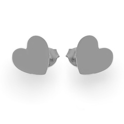 SZTp-238B Silver heart 7mm earrings 925 silver rhodium