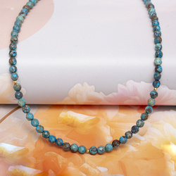 Naszyjnik naturalny JASPIS TURKUSOWY - srebro 925