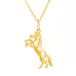 Srebrny naszyjnik KOŃ - SREBRO pr. 925 POZŁACANY