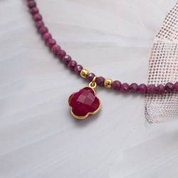 Naszyjnik naturelny RUBIN AMULET -  srebro p 925 