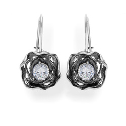 Srebrne kolczyki KWIAT CYRKONIA - SREBRO p. 925 