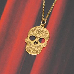 Necklace SKULL - CALAVERA - Sterling Silver 925 Gold Plated