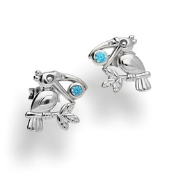 Srebrne kolczyki sztyfty PTAK PTASZKI - SREBRO 925