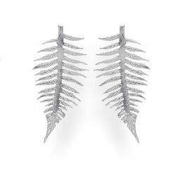 Srebrne kolczyki PAPROĆ - rękodzieło SREBRO p. 925