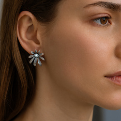 Srebrne kolczyki DZWONECZKI PERŁY - SREBRO 925 