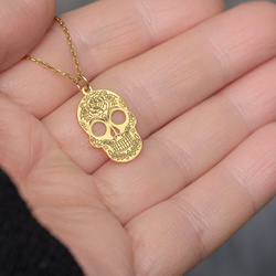 Necklace SKULL - CALAVERA - Sterling Silver 925 Gold Plated
